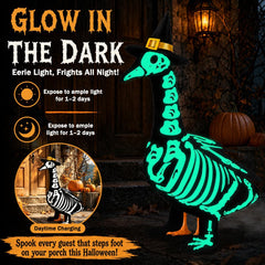 Teeanzo Halloween Goose Outfit displayed in a garden setting