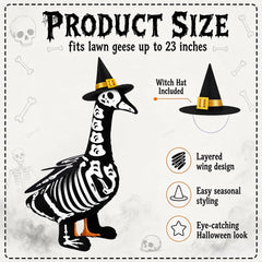 Teeanzo Halloween Skeleton Goose Outfit side view with glowing effect