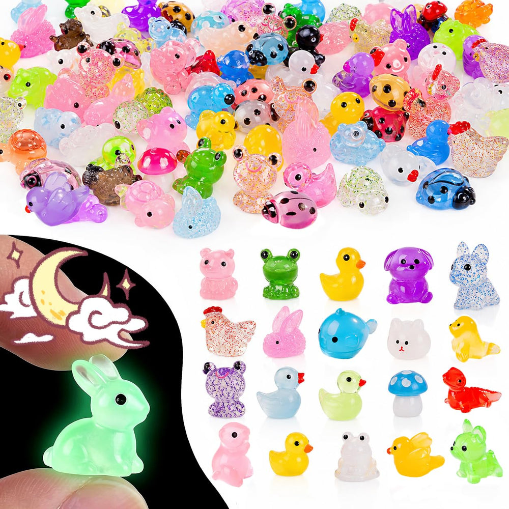 Teenzee 200 pcs mini resin animals assorted styles
