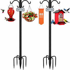 Tegarbed 88-inch Double Shepherd Hook front view with black finish