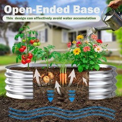 Tegarbed Galvanized Raised Garden Bed 4x2ft filled with flowers