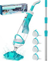 Teguy Cordless Pool Vacuum front view with telescopic pole