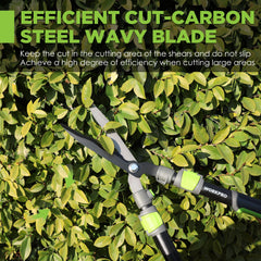 Telescopic handles of WORKPRO Hedge Shear extended to 33 inches