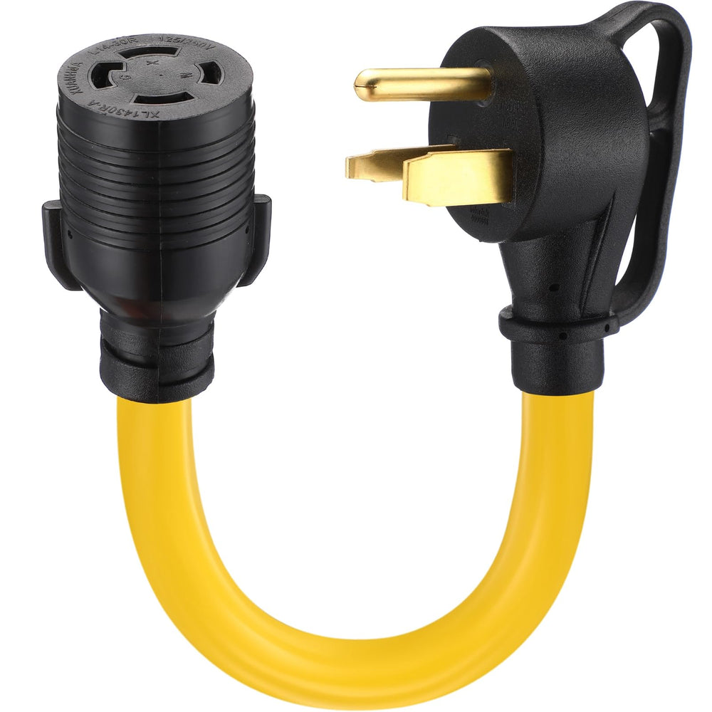 Tellegloww 1 FT NEMA 6-50P to L14-30R adapter cord front view