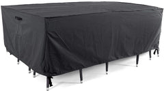 Tempera Outdoor Dining Set Cover front view, grey, 84x84 inches