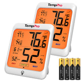 TempPro TempAir Digital Hygrometer front view with clear display