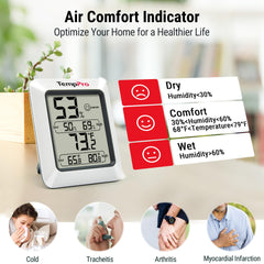TempPro TempAir Digital Hygrometer showing temperature readings