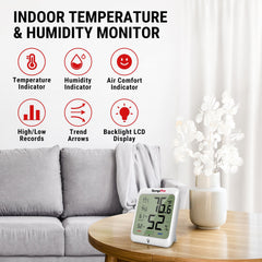 TempPro TempAir Hygrometer showing temperature and humidity readings