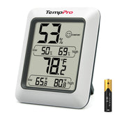 TempPro TP50 Digital Hygrometer front view with white finish