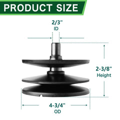TENGMUJX pulley showing inner and outer diameters