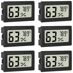 TeqyAqs Indoor Thermometer Black front view