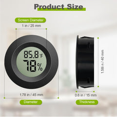 TeqyAqs Mini Hygrometer Thermometer back view, battery compartment