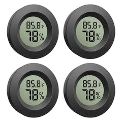 TeqyAqs Mini Hygrometer Thermometer front view, black