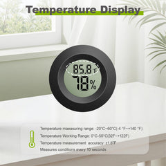 TeqyAqs Mini Hygrometer Thermometer side view with dimensions