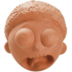 Terracotta planter Chia Pet Morty side view