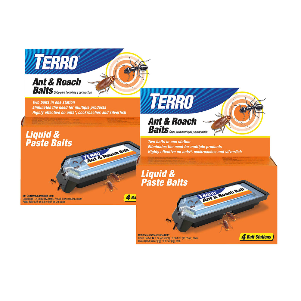 Terro Ant & Roach Bait 8-Pack, front view of packaging