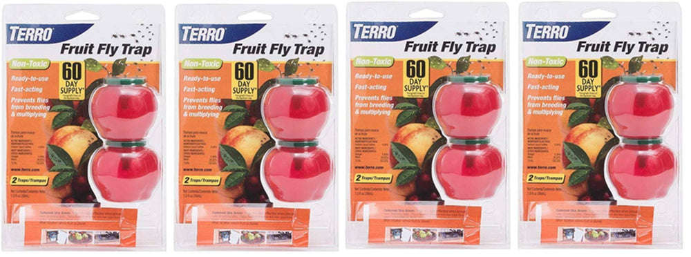 Terro Fruit Fly Trap in red apple shape, front view