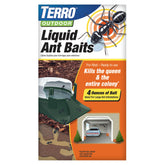 Terro Outdoor Liquid Ant Bait Killer box front view with 4 bait stations