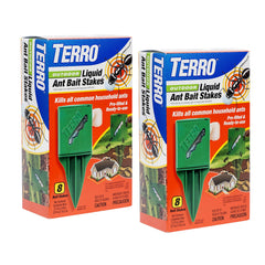 Terro Outdoor Liquid Ant Bait Stakes package front view with bait stations