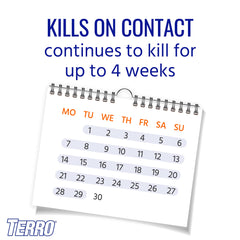 Terro spray being used indoors around window