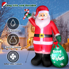 Thanger inflatable Christmas Santa in a garden setting