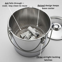The Bincho Grill Charcoal Saver with lid closed