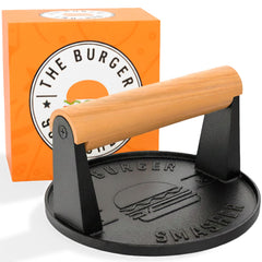 The Burger Smasher cast iron burger press front view