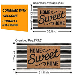 The doormat placed at an entryway with decorative elements