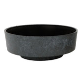 The HC Companies 6 Inch Round Plastic Succulent Capri Bowl in faux concrete color, front view