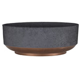 The HC Companies Capri Bowl 8-inch faux concrete planter with copper band