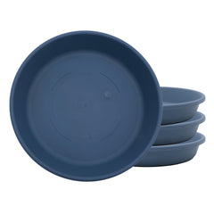 The HC Companies Classic Round Planter Pot 10-inch slate blue front view