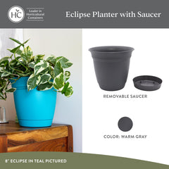 The HC Companies Eclipse Round Planter side view