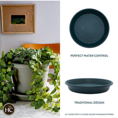 The HC Companies flower pot saucer showing traditional design