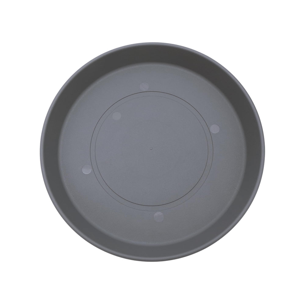 The HC Companies Round Prima Plant Saucer 14-inch Warm Gray front view