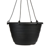 The HC Companies Wrapt Hanging Planter 13 inch black model front view
