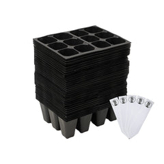 The Hydroponic City seed starter trays with 720 cells, black