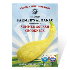 The Old Farmer's Almanac Heirloom Summer Squash Seeds packet front view