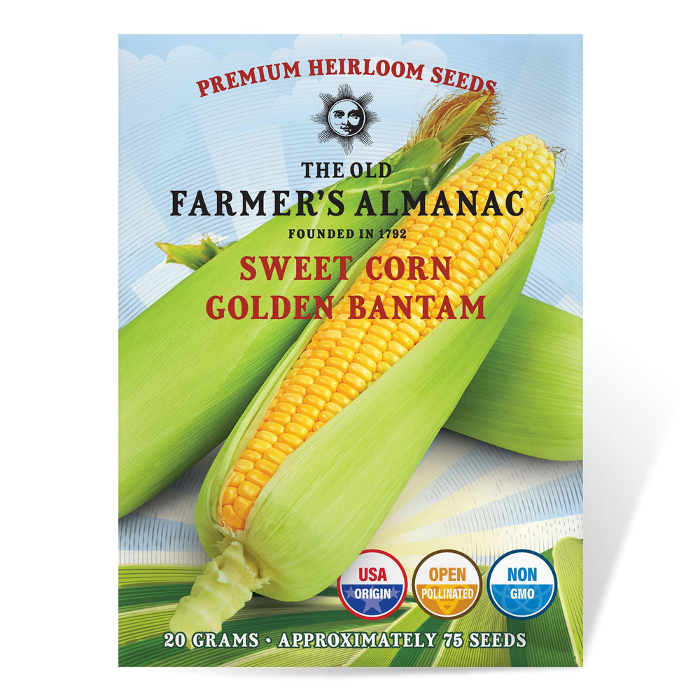 The Old Farmer's Almanac Heirloom Sweet Corn Seeds packet front view