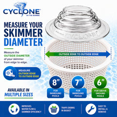 The Skimmie Cyclone transparent design showing debris