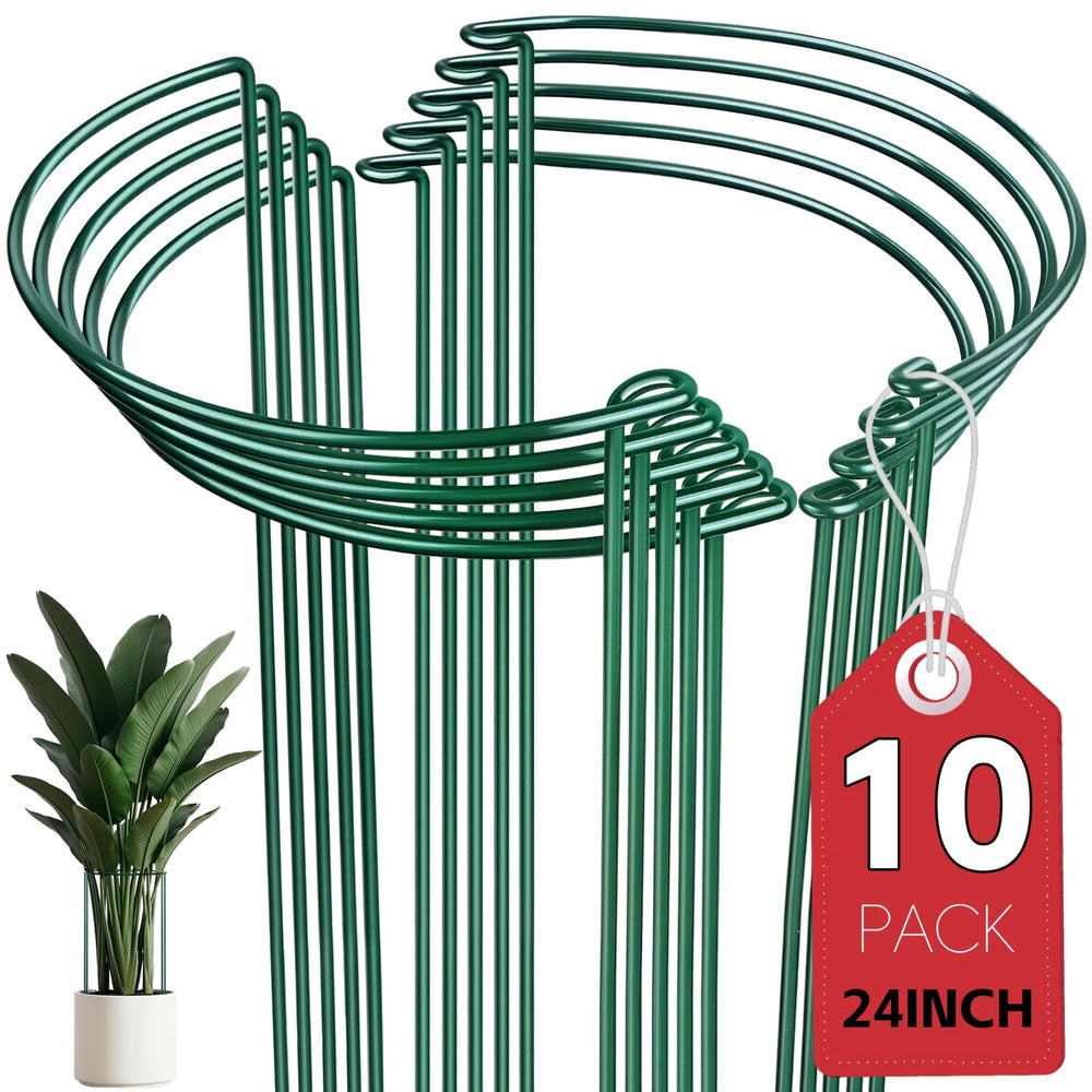 Thealyn 10-pack plant support stakes, 10" x 24", green finish