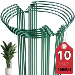 Thealyn 10-pack plant support stakes front view, green color
