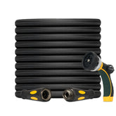 TheFitLife 100 ft garden hose black model front view