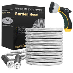 TheFitLife Flexible Metal Garden Hose 50 FT front view
