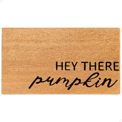 THEODORE MAGNUS Fall Door Mat Hey There Pumpkin front view