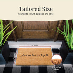 THEODORE MAGNUS Funny Door Mat Goodbye at 9 anti-slip backing