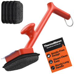 ThermoMaven Bristle-Free Grill Brush with Scraper front view