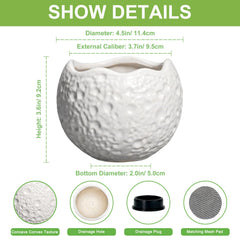 Thirtypot 4 Inch Ceramic Plant Pot side view with drainage hole