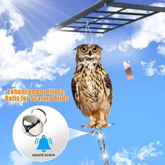 Three brown owl scare devices displayed together