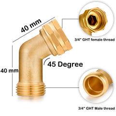 Three SIGURANTA brass hose elbows with rubber rings and tape