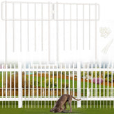 Thrivinest 10 pack animal barrier fence front view, white metal panels